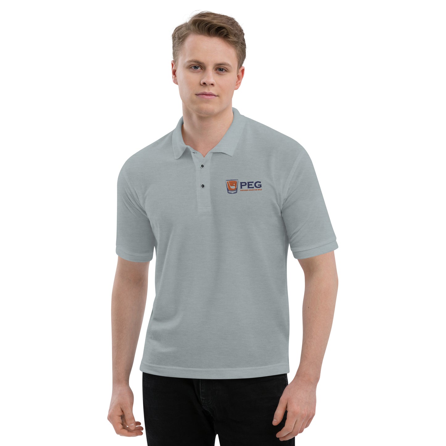 Port Authority Men's Premium PEG Polo - WHITE/HEATHER