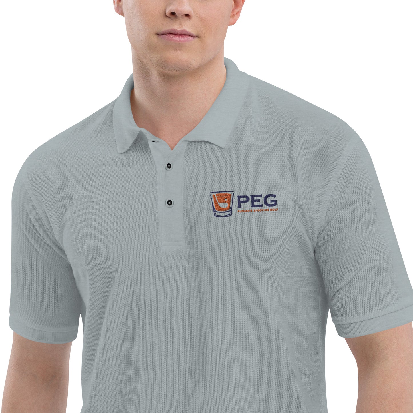 Port Authority Men's Premium PEG Polo - WHITE/HEATHER