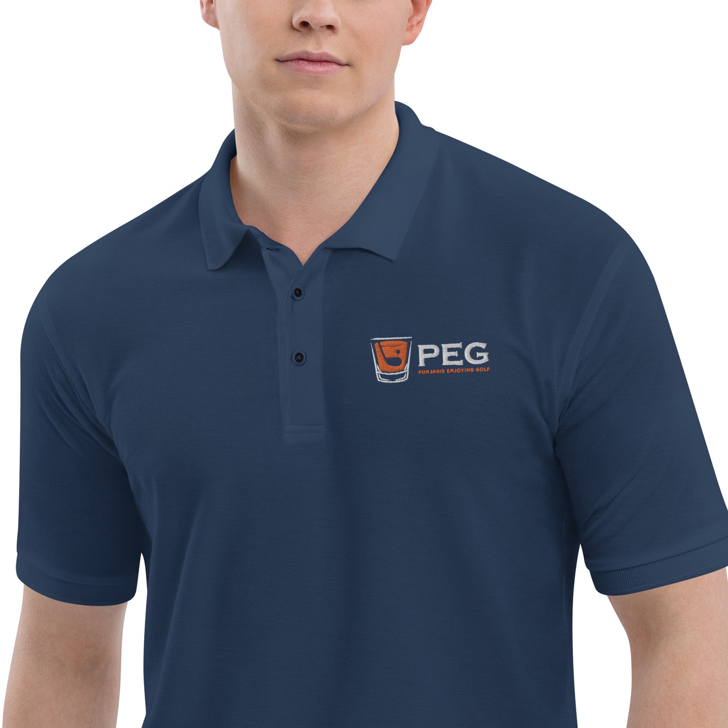 Port Authority Men's Premium PEG Polo - BLACK/NAVY/GRAY