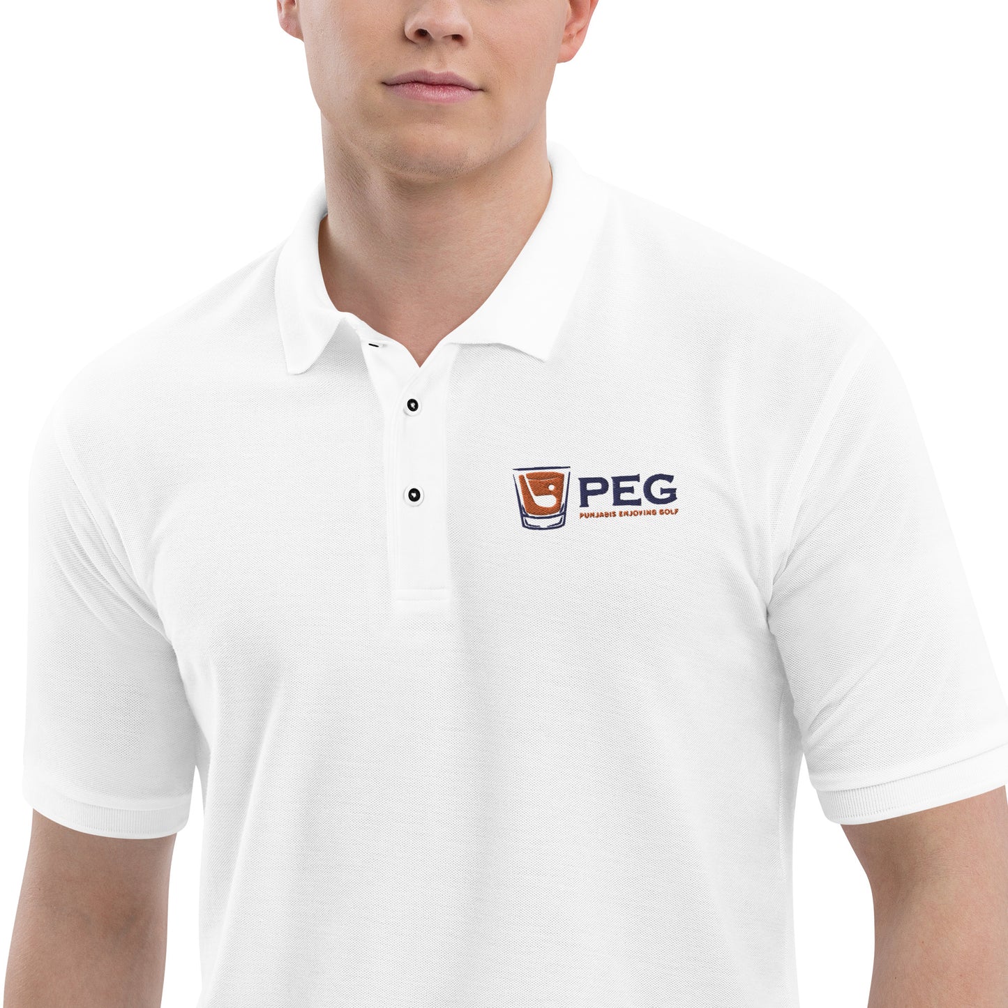 Port Authority Men's Premium PEG Polo - WHITE/HEATHER